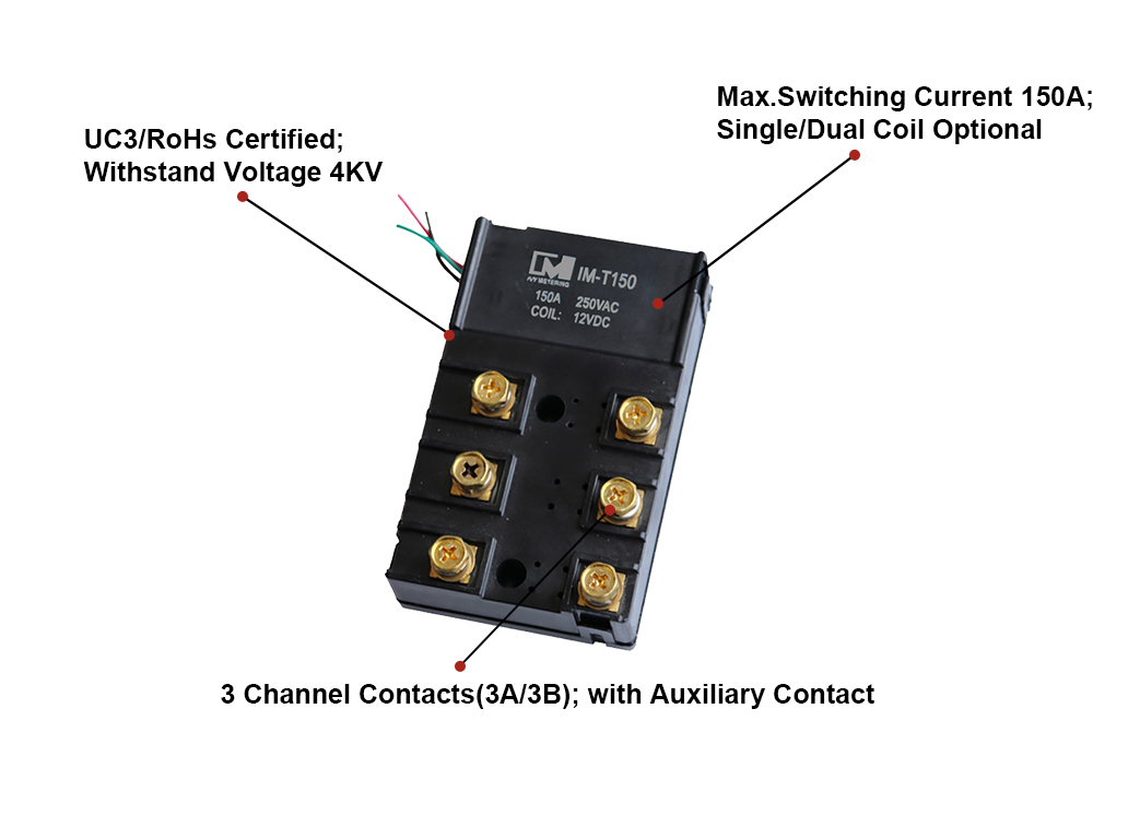 IM-T150 150A UC3 Approved 12VDC 3 Phase Latching Relay for Power Distribution Cabinet