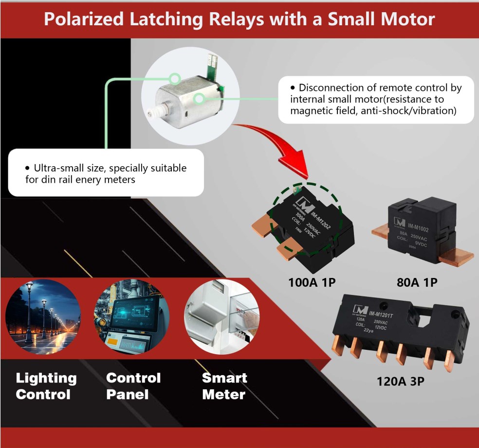 IM-M1202 Polarized UC3 100A 12VDC Latching Type Small Motor Control Relay for Power Switch