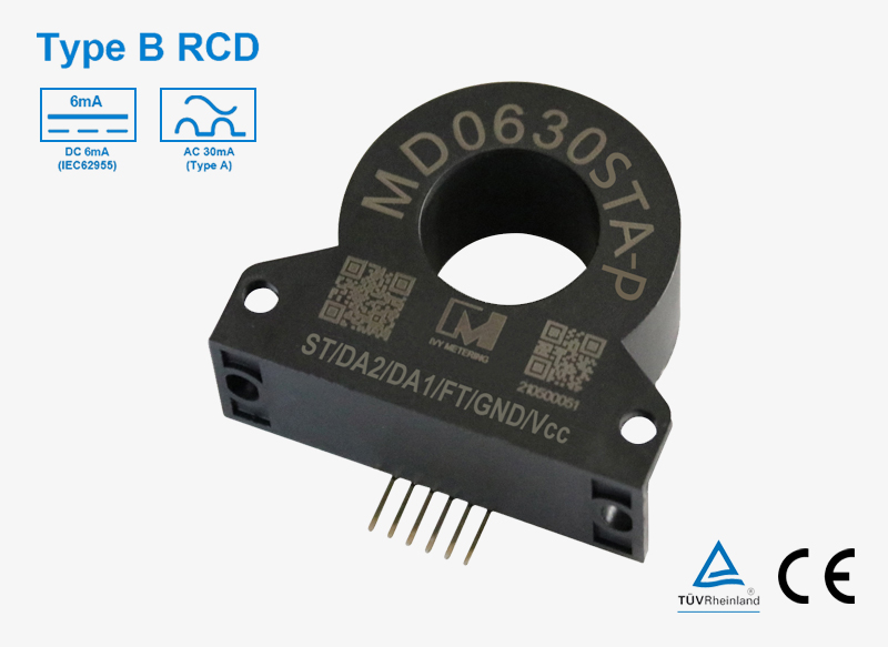MD0630STA-P IEC62955 Internal PCB Mount RDC-DD 6mA Leakage Detection AC DC Residual Current Transducer